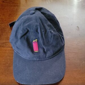 Navy Blue Kids Cap with Pink Embroidery Faux  Pas